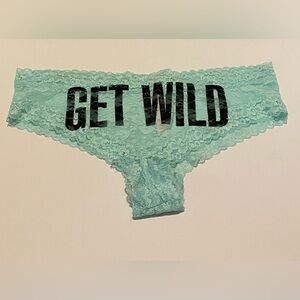 Victoria’s Secret Pink Blue “Get Wild” Extra Low Rise Cheekster Size L New